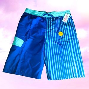 Blue Striped Swim trunks Husky XL by Cat & Jack Retro Beach Vacay Summer Pool